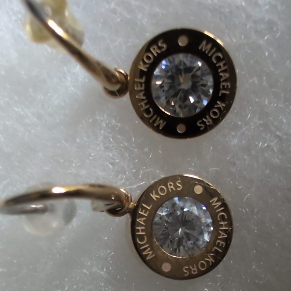 Michael Kors Gold and Silver Crystal Earrings